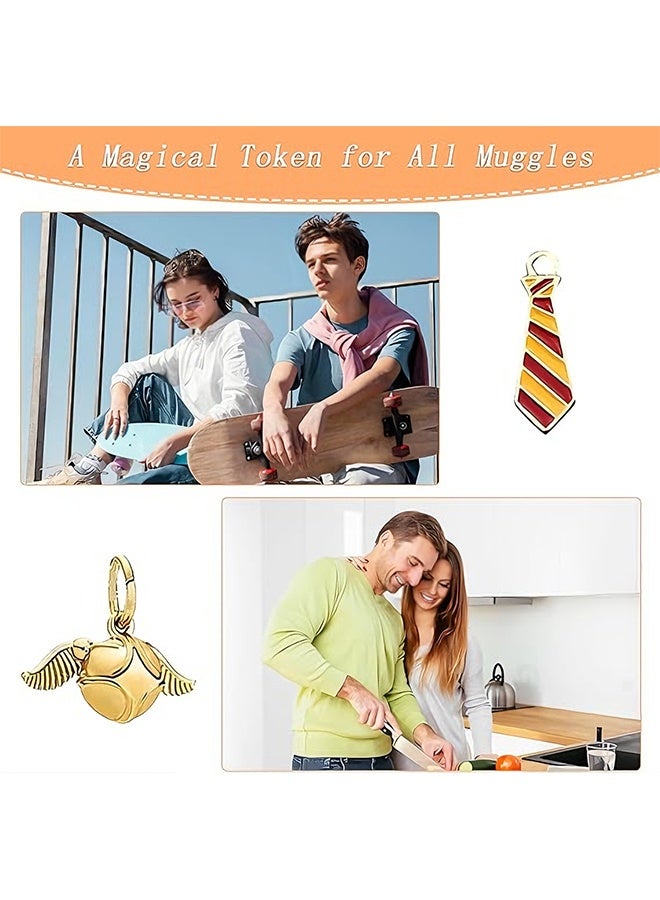 Harry Wizardry Keychain, You Are My Favorite Muggle Keychain with Golden Ball, Small Tie, Number Pendant, Gifts Key Chain for Lovers Theme - Image 4